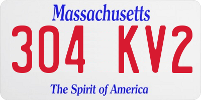MA license plate 304KV2