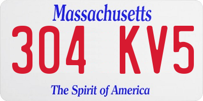 MA license plate 304KV5
