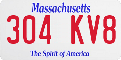 MA license plate 304KV8