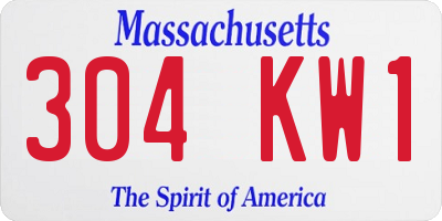 MA license plate 304KW1