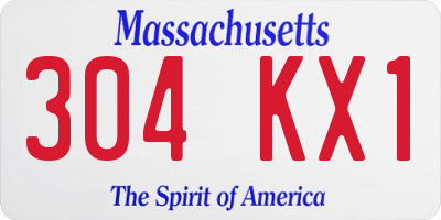 MA license plate 304KX1