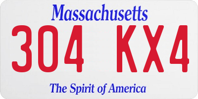 MA license plate 304KX4