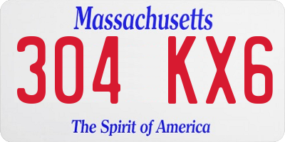 MA license plate 304KX6