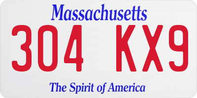 MA license plate 304KX9