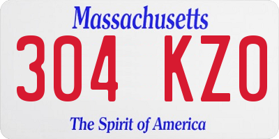 MA license plate 304KZ0
