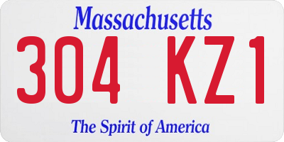 MA license plate 304KZ1