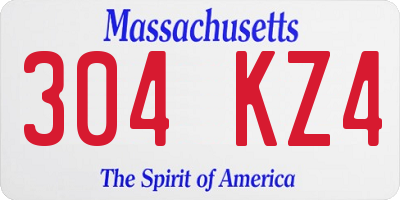 MA license plate 304KZ4