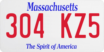 MA license plate 304KZ5