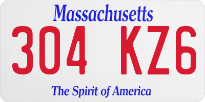 MA license plate 304KZ6