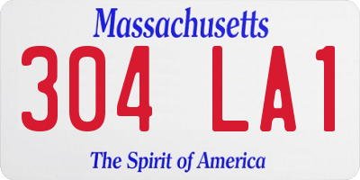 MA license plate 304LA1