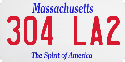 MA license plate 304LA2