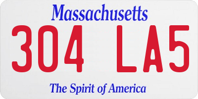 MA license plate 304LA5