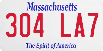 MA license plate 304LA7