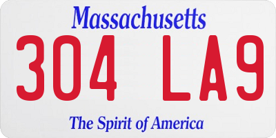 MA license plate 304LA9