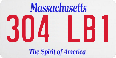 MA license plate 304LB1