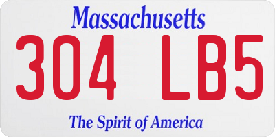 MA license plate 304LB5