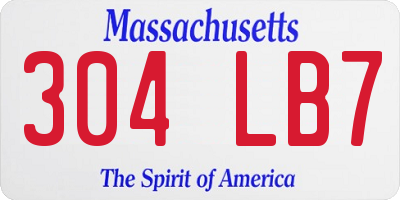 MA license plate 304LB7