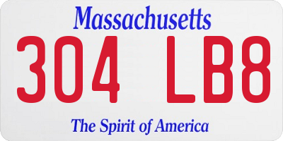 MA license plate 304LB8