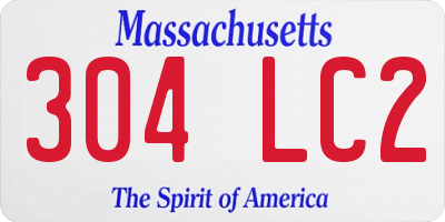 MA license plate 304LC2