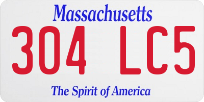 MA license plate 304LC5