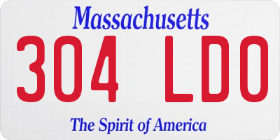 MA license plate 304LD0