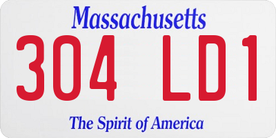 MA license plate 304LD1