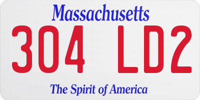 MA license plate 304LD2