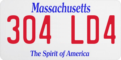 MA license plate 304LD4