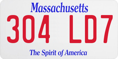 MA license plate 304LD7