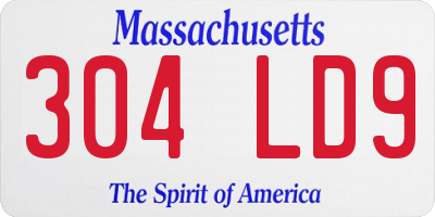 MA license plate 304LD9