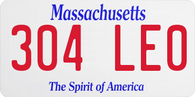 MA license plate 304LE0