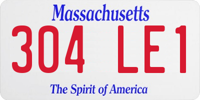 MA license plate 304LE1
