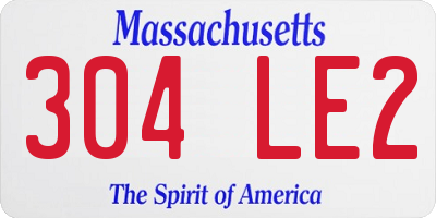 MA license plate 304LE2