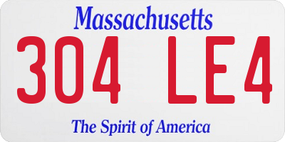 MA license plate 304LE4