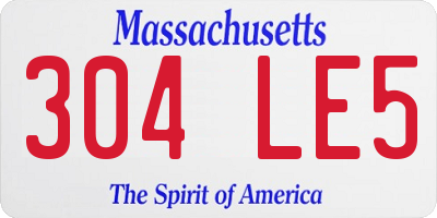 MA license plate 304LE5