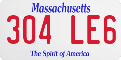 MA license plate 304LE6