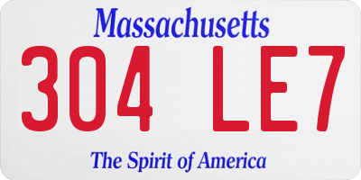 MA license plate 304LE7