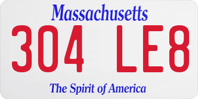 MA license plate 304LE8