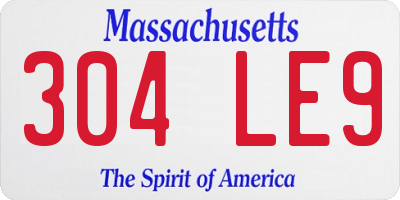 MA license plate 304LE9