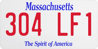 MA license plate 304LF1