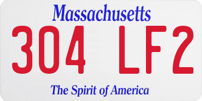 MA license plate 304LF2