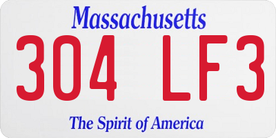 MA license plate 304LF3