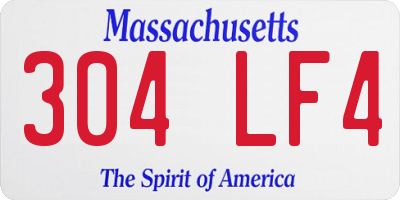 MA license plate 304LF4