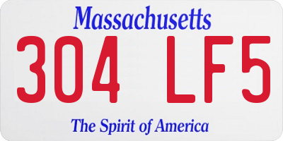 MA license plate 304LF5