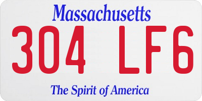MA license plate 304LF6