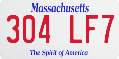 MA license plate 304LF7