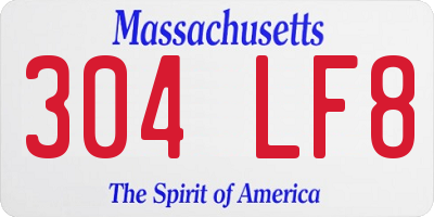 MA license plate 304LF8