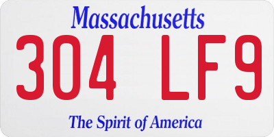 MA license plate 304LF9