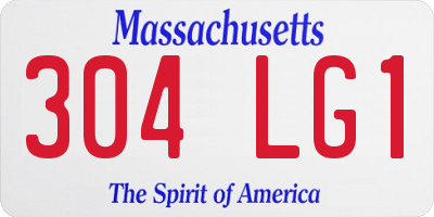MA license plate 304LG1