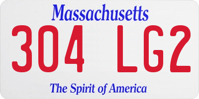 MA license plate 304LG2